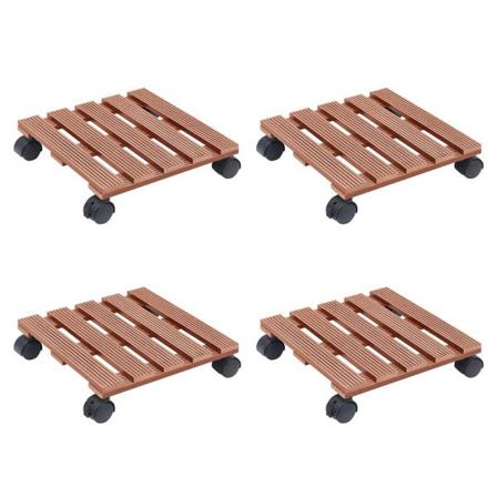Vidaxl Blomvagnar 4 St Brun 30x30x7,5 Cm Wpc Brun