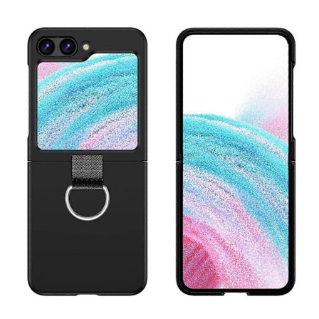 för Samsung Galaxy Z Flip 6 Skal med Ring, Stötsäkert Tunt Slim PC Skyddande Telefonskal för Galaxy Z Flip 6 5G