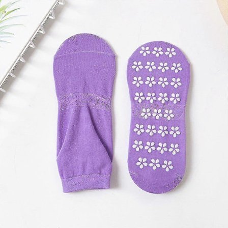 5 par Yoga Sokker Sklisikre Dame, Stoppersokker Herre, Sklisikre Sokker Dame, Yoga Sokker Sklisikre Dame lilla