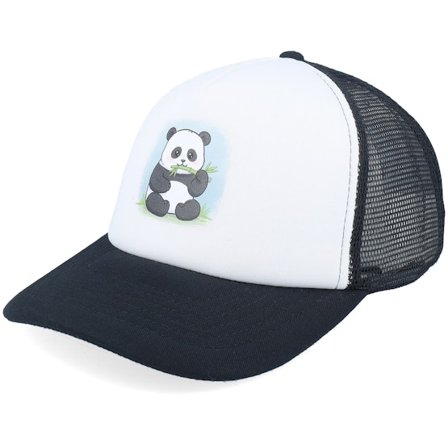 Kinder Kiddo Cap - Schwarz trucker Cap - Kinder Panda Bear Black/White Vintage Foam Trucker @ Hatstore
