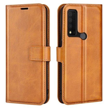 Hållbart konstläder TCL 30 V 5G fodral med plånbok - Gul