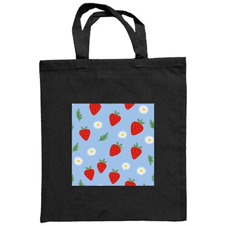 Stofpose Jordbær jordbær print sommer bær blomster prestekraver svensk midsommer retro design køkken