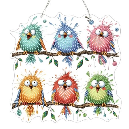 5D Fugle Diamant Kunst Sæt, Dobbeltsidet Specialformet DIY Rhinestone Maleri med Akryl Diamanter til Vindue Væg Hængende Dekoration