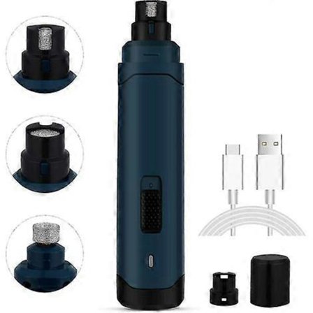 Elektrisk neglefil til hund, negleklipper til hund, kat og kanin, elektrisk klofil med 2 hastigheder, 50db ultra-støjsvag, USB-opladning [BR]