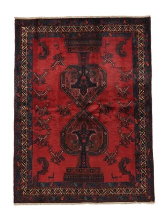 Tapis Afshar/Sirjan 175X235 Noir/Rouge Foncé (Laine, Perse)