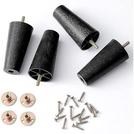 Møbelben 4 Tommer Sofa Coach Ben Pakke Af 4 Kvadratisk Konisk Midtårhundrede