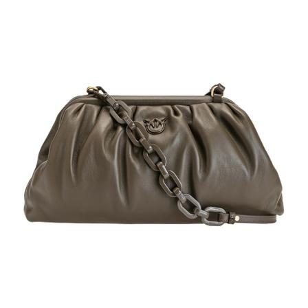 Pinko, Maxi Chain Pouch Bruin, Dames, Maat:ONE Size,leer