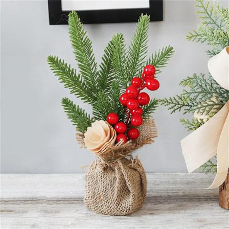 Mini Julgran Små Trä Skrivbordsdekorationer Christmas De