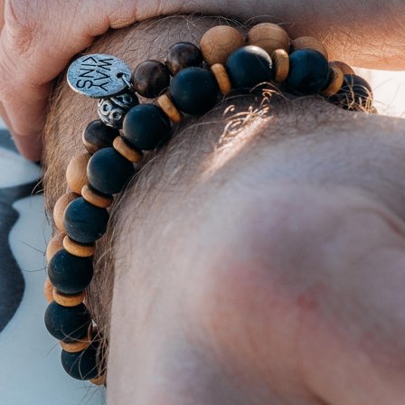 Duo de bracelet Wallace La vague claire pour hommes - Bracelets de perles