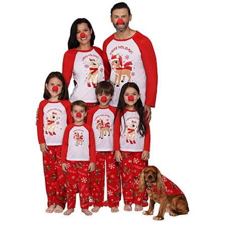 Barn Vuxen Familj Matchande julpyjamas Elf Nightwear