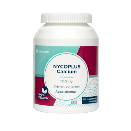Nycoplus Calcium 500mg tyggetabletter 100 stk
