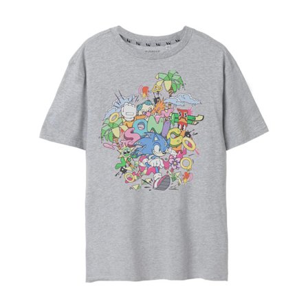 Sonic The Hedgehog Psykedelisk T-shirt XXL Gråmelerad