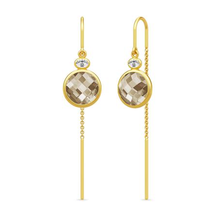 Julie Sandlau Elva Chain Earrings Gul, Dame Øreringe, Størrelse: ONE Size