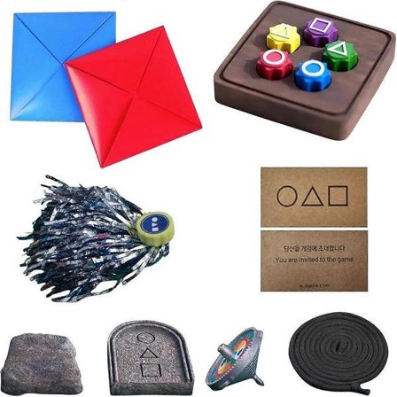 Squid Game Koreansk Folkspel Set (Koreanskt Traditionellt Spel), Koreanskt Spel, Familjespel på Resan