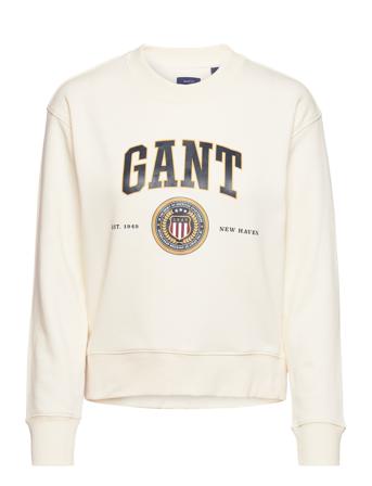 D1. Crest Shield C-Neck Sweat Cream GANT