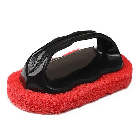 Svampfiberborste Bänk Gryta Diskskrubber med handtag Våt & torr Dubbel användning belagd gryta Säker köksrengöringsverktyg