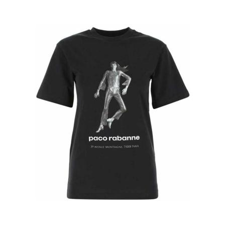 Paco Rabanne, T-shirt Czarny, Kobieta, Rozmiar: M
