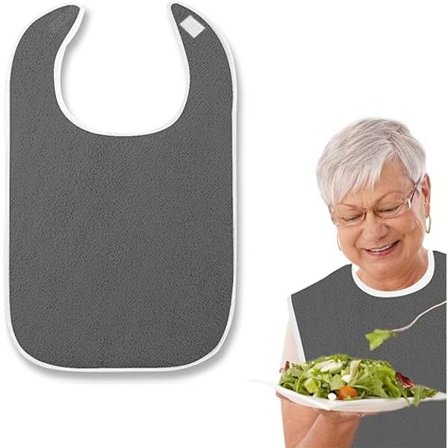 Haklapp för vuxna, återanvändbara tvättbara haklappar för seniorer, måltidshaklappar kompatibla för äldre män kvinnor vuxna, äldre, skydd för 