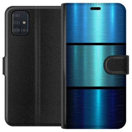 Samsung Galaxy A51 Plånboksfodral Blue Metallic Stripes