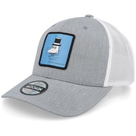 Moomin - Grå trucker Caps - Moominpappa Blue Patch Grey/White Trucker @ Hatstore