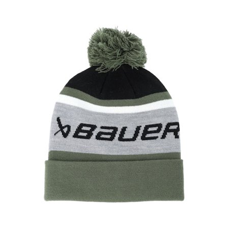 Bauer - Vihreä pom Beanie - Intarsia Knit Grey/Green Pom @ Hatstore