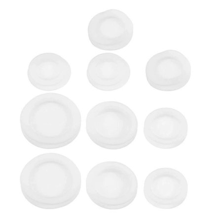 10 stk. Universal Gummiprop til Sparegris Erstatning Blandet Størrelse Hvid Gummi Møntboks Forsegling Alsidig Rund Prop til Sparebøsse