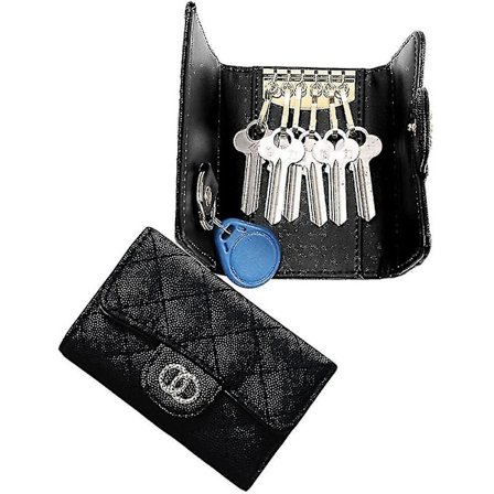 Nøgleetui Kvinder Mænd Ægte Læder Nøglepung Holder Bilnøgle Fob Etui