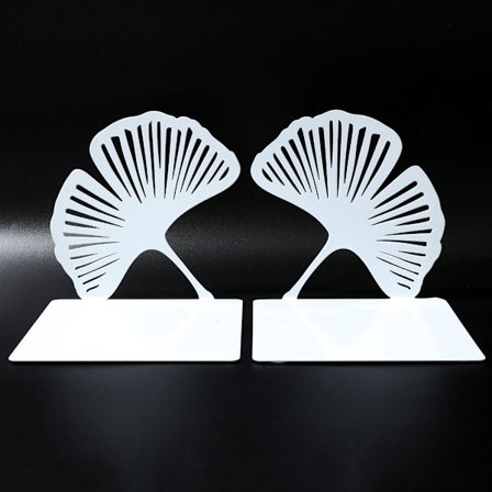 ING L-muotoinen taitettava metallinen kirjahylly, ginkgo-lehden kuvio, luovat kirjahyllyklipsit, sopii toimistoon, opiskeluun ja kirjahyllyn 