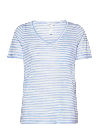 Objtessi Slub S/S V-Neck T-shirt Top Multi/mønstret Object