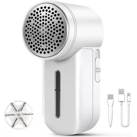 Elektrisk Bærbar Stofftrimmer og Lovrenser Dobbel Beskyttelse for Klærne Dine, Pillefjerner Trimmer Lovrenser med USB-Laderkabel