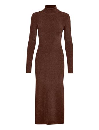 Silvigz Ls Long Dress Dresses Knitted Dresses Brun Gestuz*Betinget Tilbud