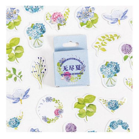 46 ark med plantetema-klistermærker - søde, alsidige, fremragende klæbeevne - dekorationsklistermærker til håndbog, dagbog, brev, DIY, endeløs sommer