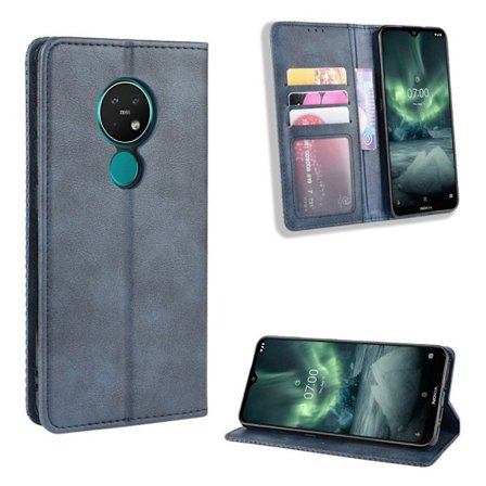 Bofink Vintage Nokia 6.2 / 7.2 leather etui - Blå