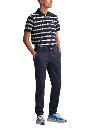 GANT Slim Fit Twill Chinos Byxor Herr Blå W36L32