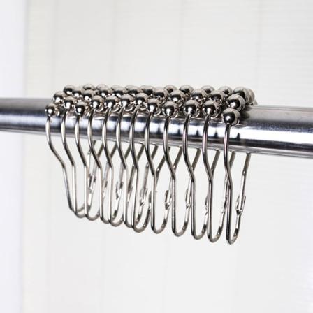 Dusjringer 12 Dusjgardinringer med Klips Rustfritt Stål