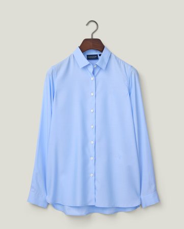 Lexington Klassisch geschnittenes Lyocell-Shirt, hellblau