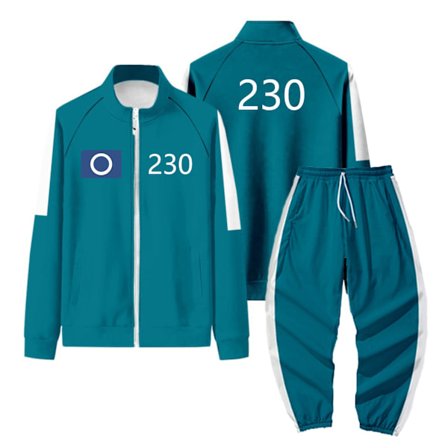 Squid Game Spiller Kostume, Træningsdragt til Maskerade Cosplay Kostume Blå 230 XS