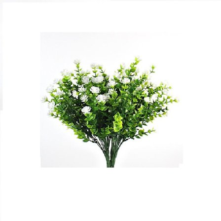 5 stk. Kunstig Lille Lotus Kunstig Milan Græs Plast Pseudostem Planter Til Hjem Have Bryllup Dekoration(Hvid)