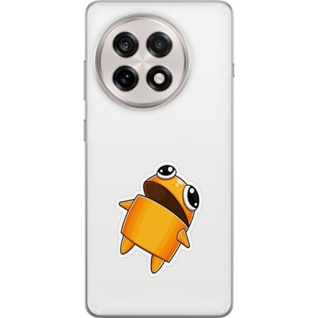 Kompatibel Mobilcover til OnePlus OnePlus 13R Orange tegnet figur med store øjne og dynamisk pose i legende stil