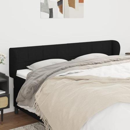 Vidaxl Huvudgavel Med Kanter Svart 203x23x78/88 Cm Tyg Svart