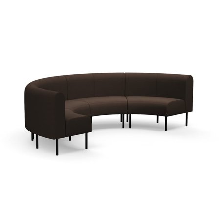 Sofa VARIETY, inward half circle, fabric Blues CSII, dark brown