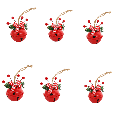 Juleklokke, 6 stk. 4 cm Metal Klokker, Jingle Bells Penda