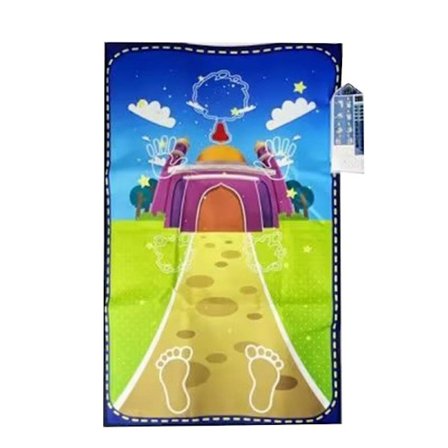 110x70cm Muslimsk bønneteppe Barn Interaktiv Intelligent Be bønn Undervisningsmatte Tilbedelse Teppe Ele [DB]