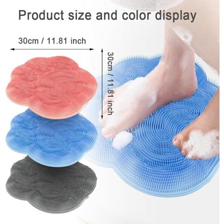 Badeværelsesmassagemåtte med sugekopper - Alkoholfri, Renser ryg og fødder i brusebadet | Komfortabel og afslappende_TF_TF