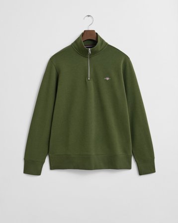 GANT Herren Sweatshirt mit halblangem Reißverschluss (S) Grün