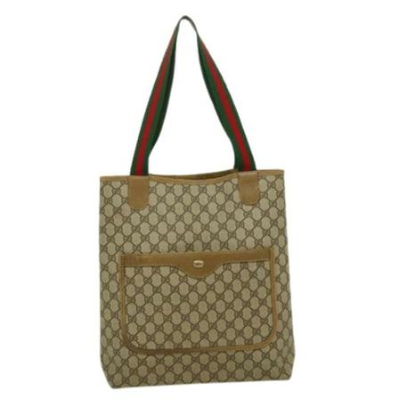 Gucci Vintage, Pre-owned Leather Tote Beige, Dames, Maat:ONE Size,leer