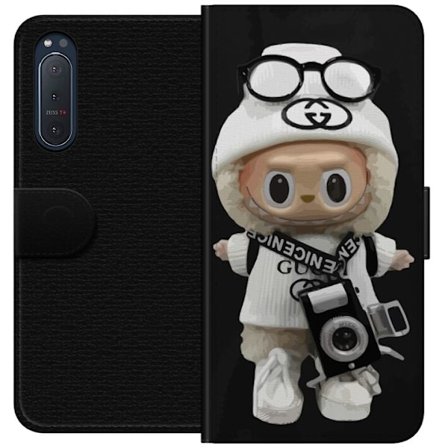 Yhteensopiva Lompakkokotelo Sony Sony Xperia 5 II Tyylikäs muotoilijafiguuri kameralla ja katutyyliä, leikkisä keräilyfiguuri trendikkäässä kau