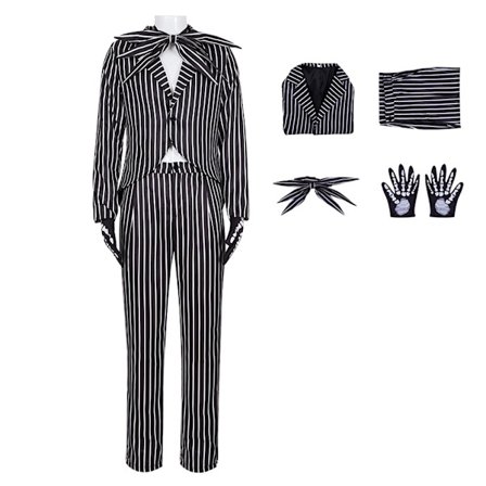 Voksen Herre The Nightmare Before Christmas Jack Skellington Cosplay Kostume Outfit Halloween Udklædning{ee}