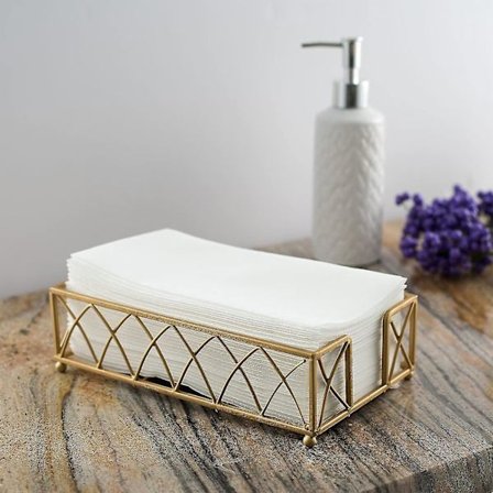 Pakke med 100 engangshåndklær i lin-følelse - Stofflignende hånd