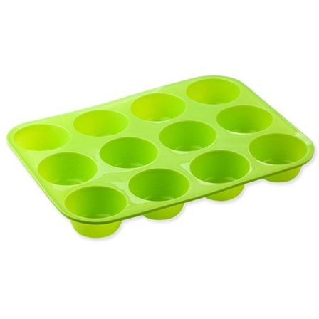 Silikon muffinsform Non-Stick 12 kopp muffinsform Jumbo muffinsform Grønn
